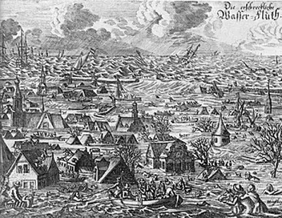 1634 the burchardi flood kills around 15000 in north friesland 10 11