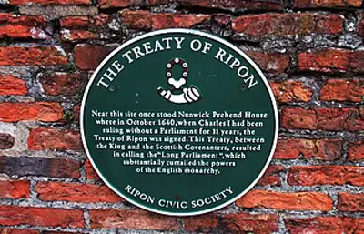1640 the treaty of ripon is signed restoring peace between coven 10 26