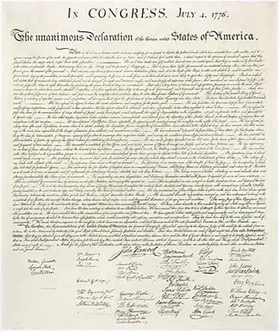 1776 the united states declaration of independence received its f 07 08