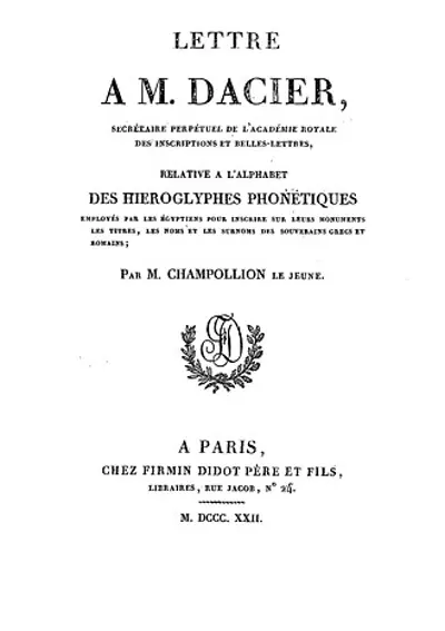 1822 in a letter to the academie des inscriptions et belles lettr 09 27