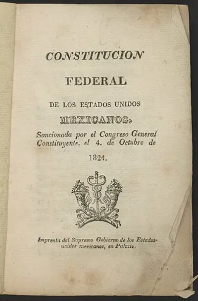 1824 mexico adopts a new constitution and becomes a federal repub 10 04