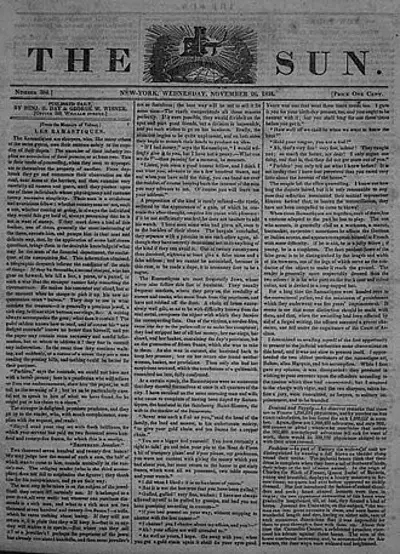 1835 the new york sun perpetrated the great moon hoax publishing 08 25