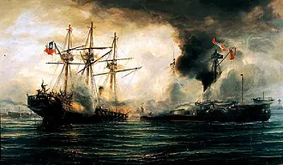 1879 war of the pacific two chilean ships blocking the harbor of 05 21