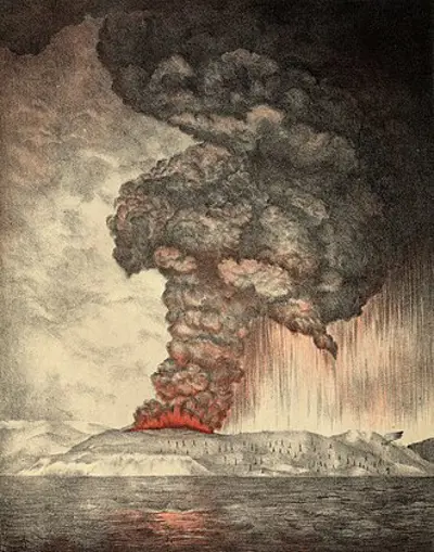 1883 krakatoa begins to erupt the volcano explodes three months 05 20