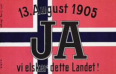 1905 norwegians vote to end the union with sweden
