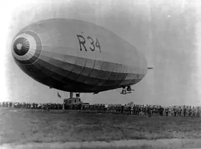 1919 the british dirigible r34 lands in new york completing the 07 06