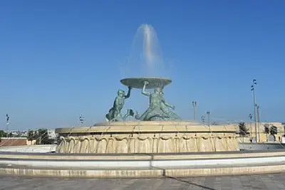 1959 the tritons fountain in valletta malta is turned on for th 05 16