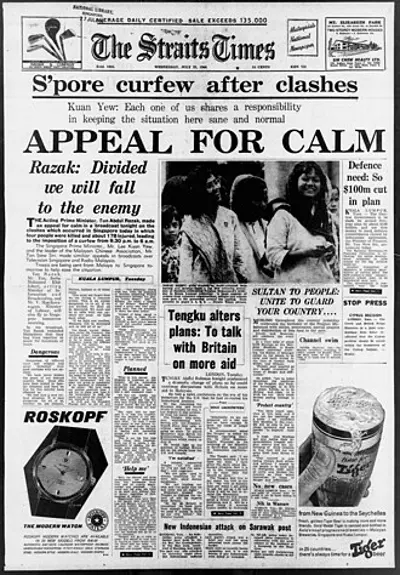 1964 a series of racial riots break out in singapore