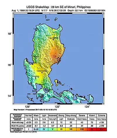 1968 an earthquake hits casiguran aurora philippines killing mo 08 02