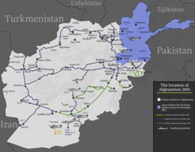 The U.S. invasion of Afghanistan begins with an air assault and covert operations on the ground, starting the longest…