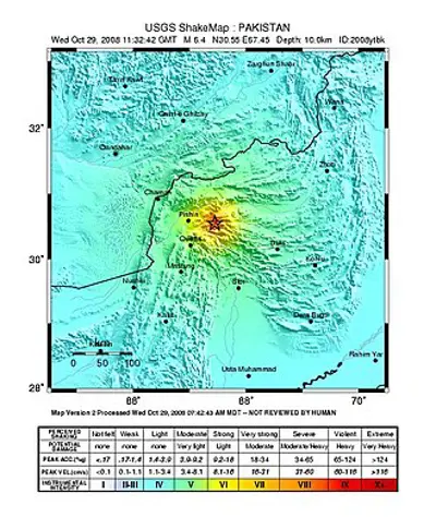2008 a pair of deadly earthquakes hits baluchistan pakistan kil 10 29