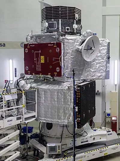 2018 the bepicolombo spacecraft is launched on an ariane 5 rocket 10 20