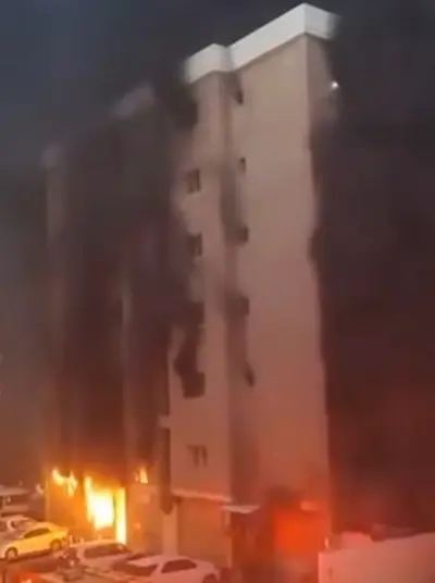 2024 a fire in a residential building in mangaf kuwait city kill 06 12